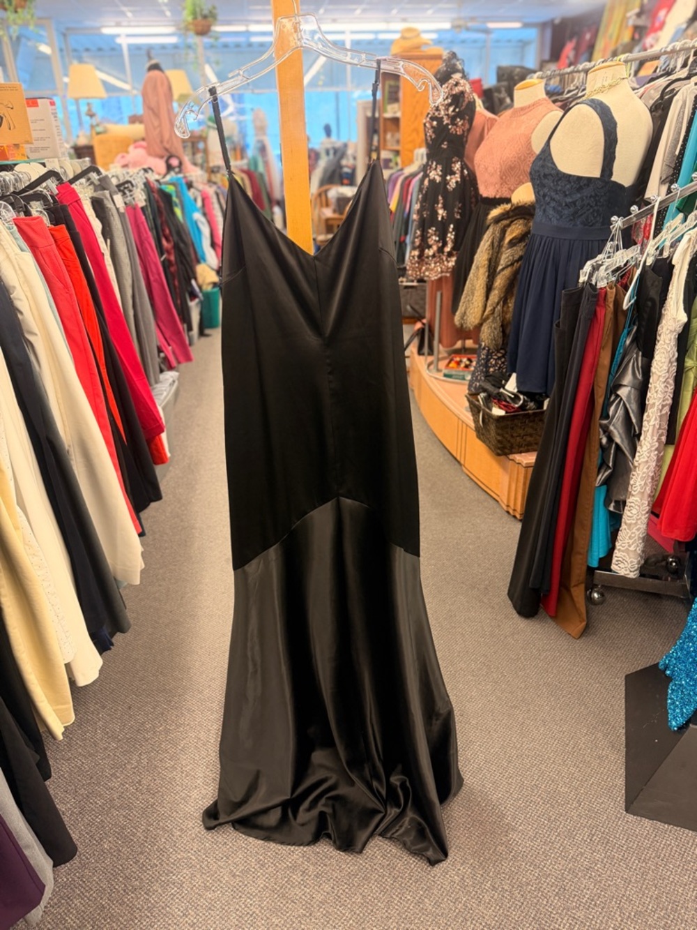 Lulus Ladies XL Black mermaid style slip dress